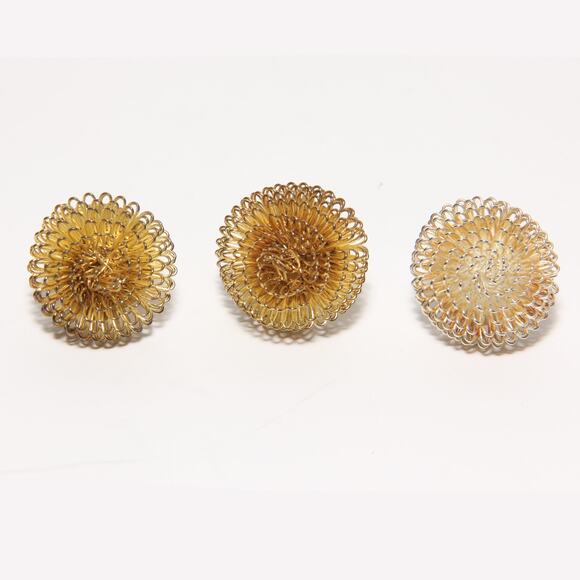 Vintage Atomic Starburst Flower Rings Set of 3 Adjustable - Picture 4 of 4